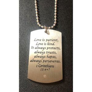 (Love Is Patient) Stainless Steel Pendant/Chain